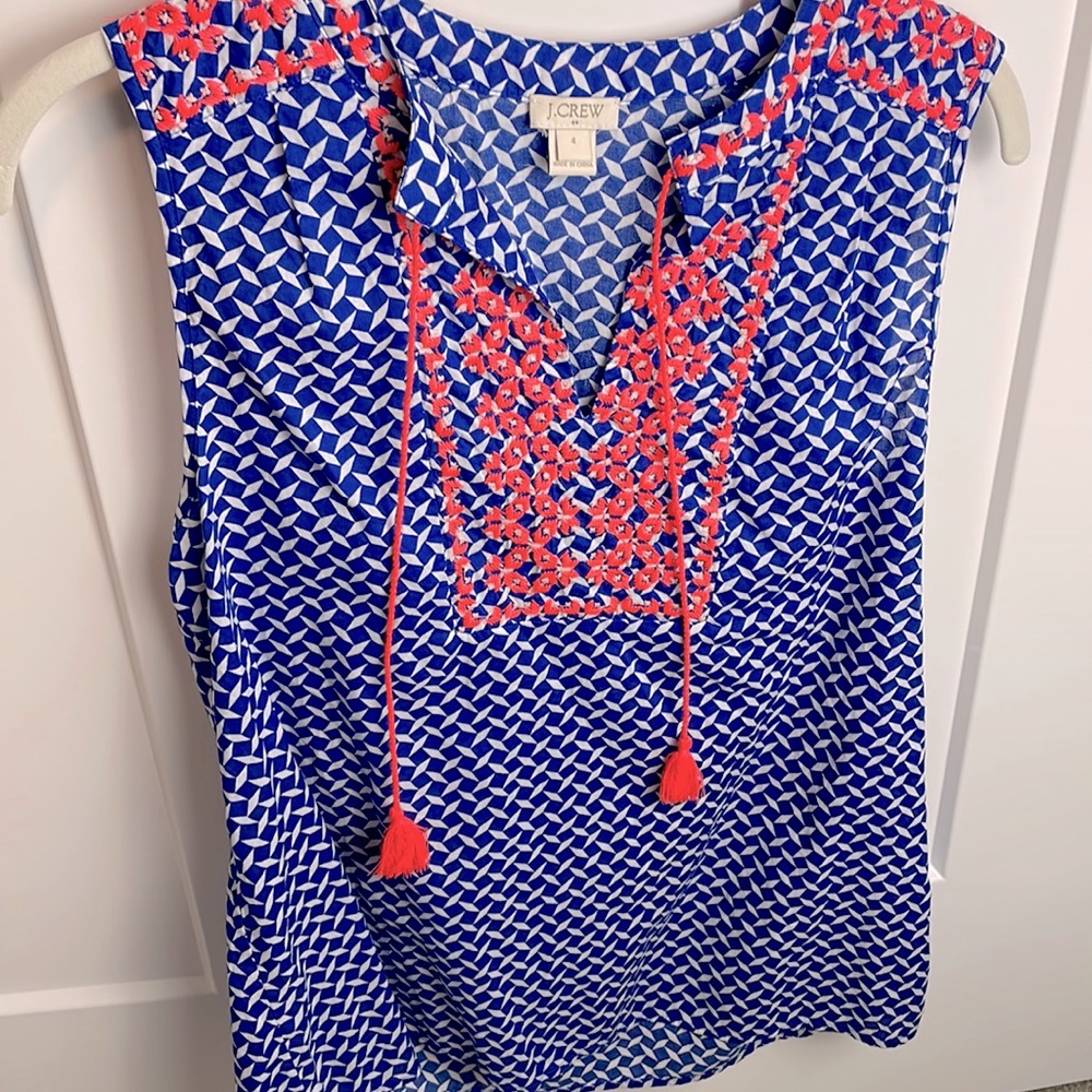 J. Crew Women’s Embroidered Tank Top size 4
